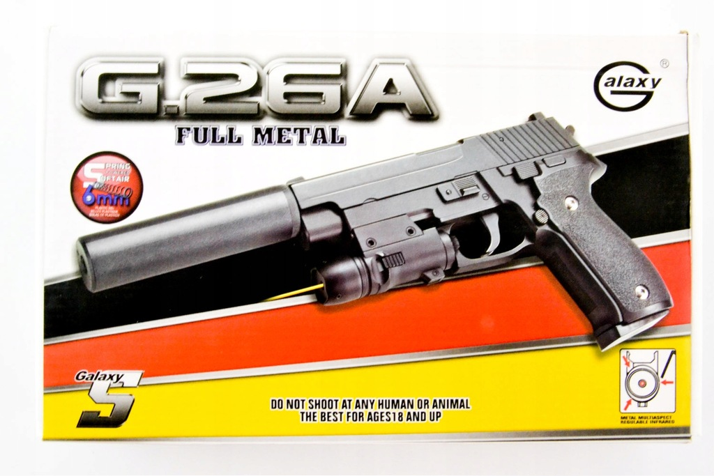 Airsoftová pistole P226 s tlumičem