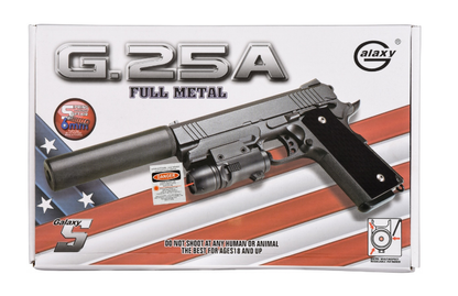 Airsoftová pistole 1911 TAC s tlumičem