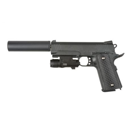 Airsoftová pistole 1911 TAC s tlumičem